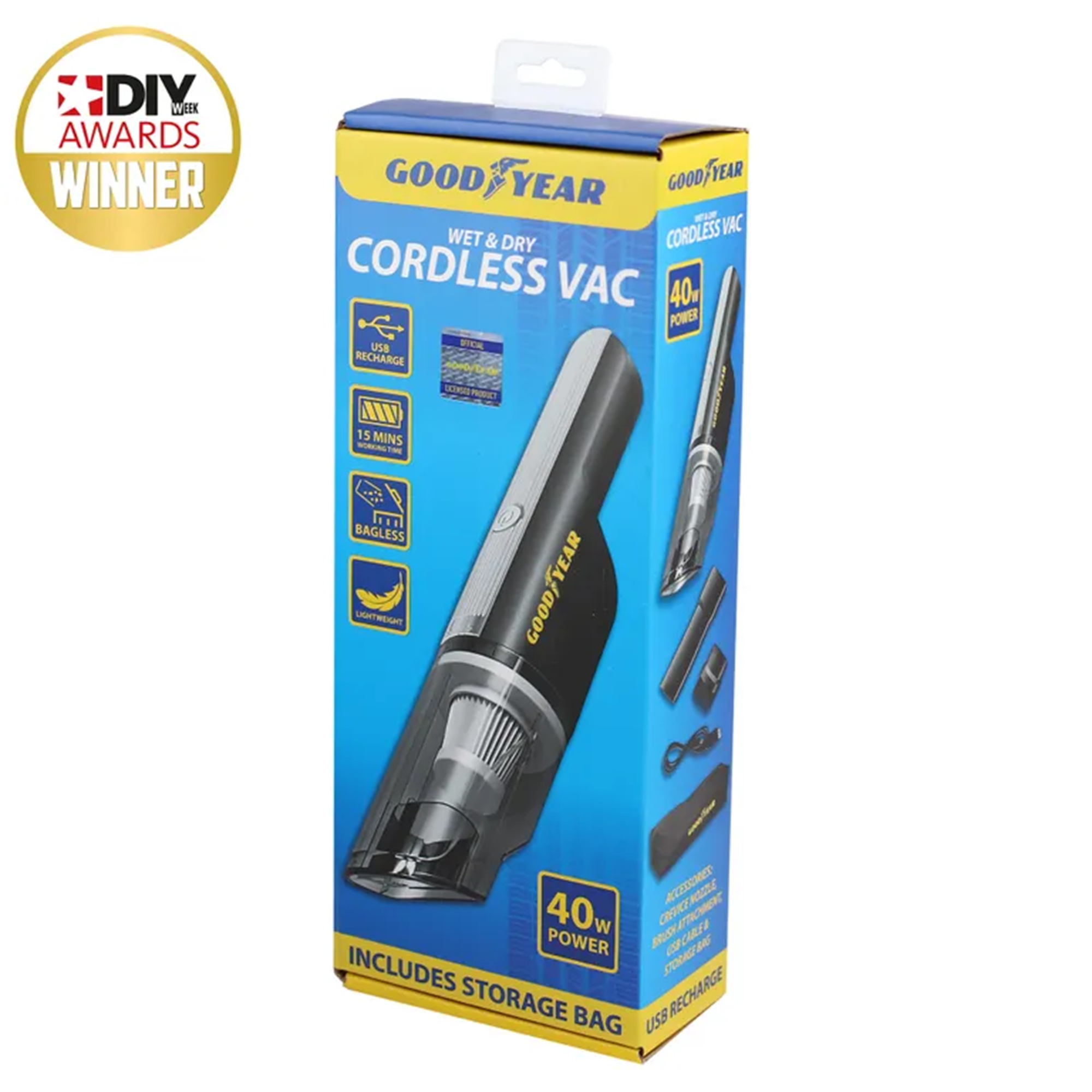 Goodyear Cordless Car Vacuum Cleaner Rechargeable